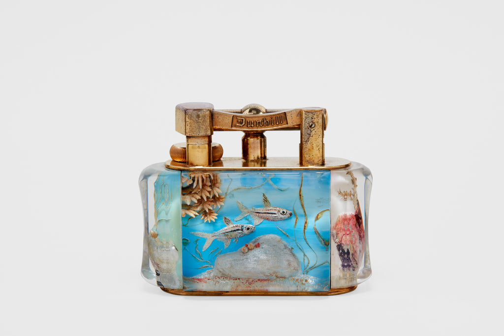 Gold Plated Aquarium 'Half-Giant' Lighter by Dunhill