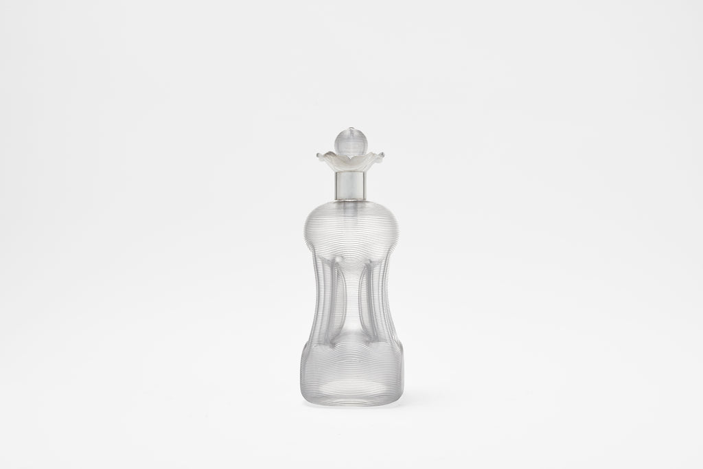 Sterling Silver & Crystal Ribbed Decanter