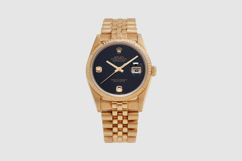 アンティークROLEX OYSTER PERPETUAL DATEJUST Rolex Oyster Perpetual Datejust 'Onyx' Dial 1991 – Foundwell