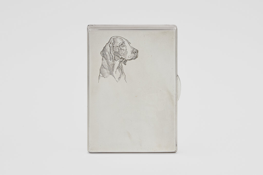 Weimaraner Sterling Cigarette Case