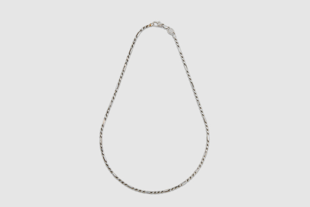 14k White Gold Figaro & Rope Chain