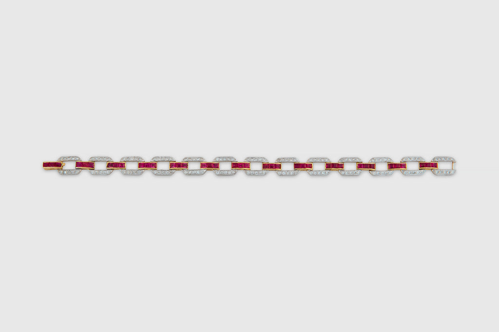 18 Carat Gold Ruby & Diamond Bracelet