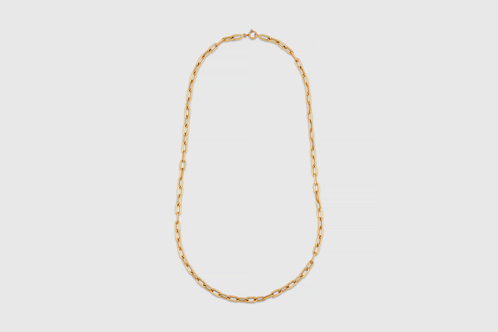 Fourteen Carat Long Paper Clip Link Chain