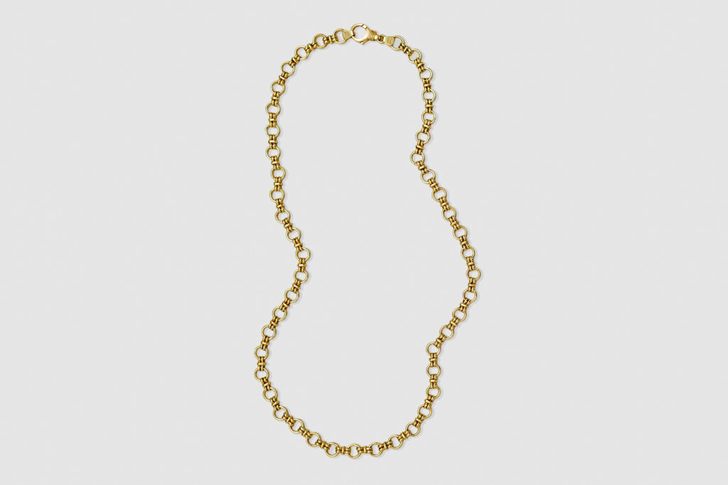 14 Carat Yellow Gold Fancy Flat Link Chain