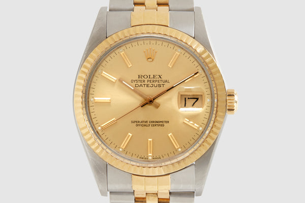 Rolex Two-Tone Oyster Perpetual Datejust Full Set 1987 – Foundwell