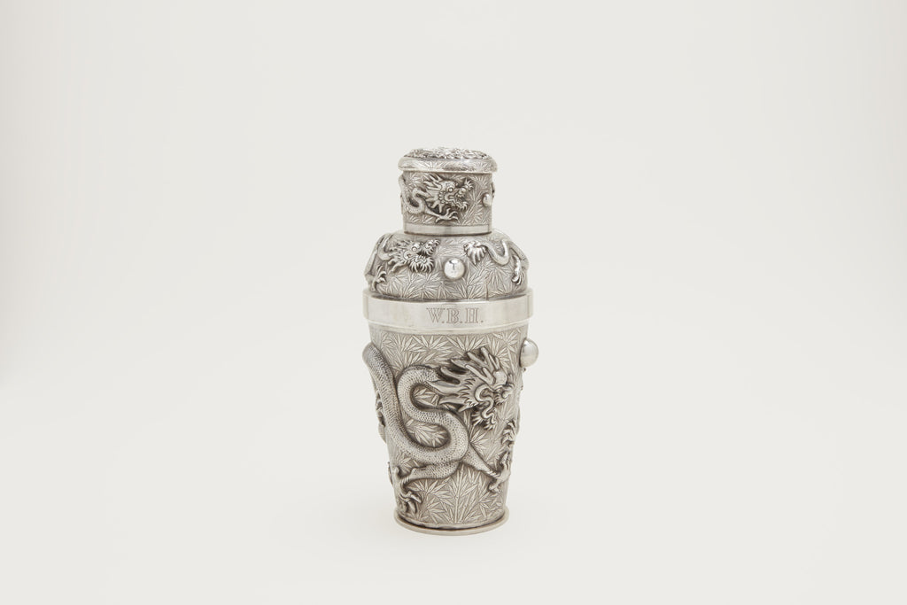 Chinese Export Silver Dragon Cocktail Shaker