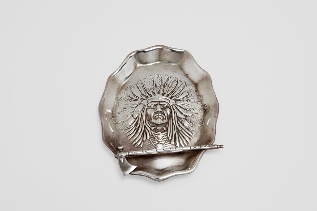 Native American Chief & Tomahawk Dish
