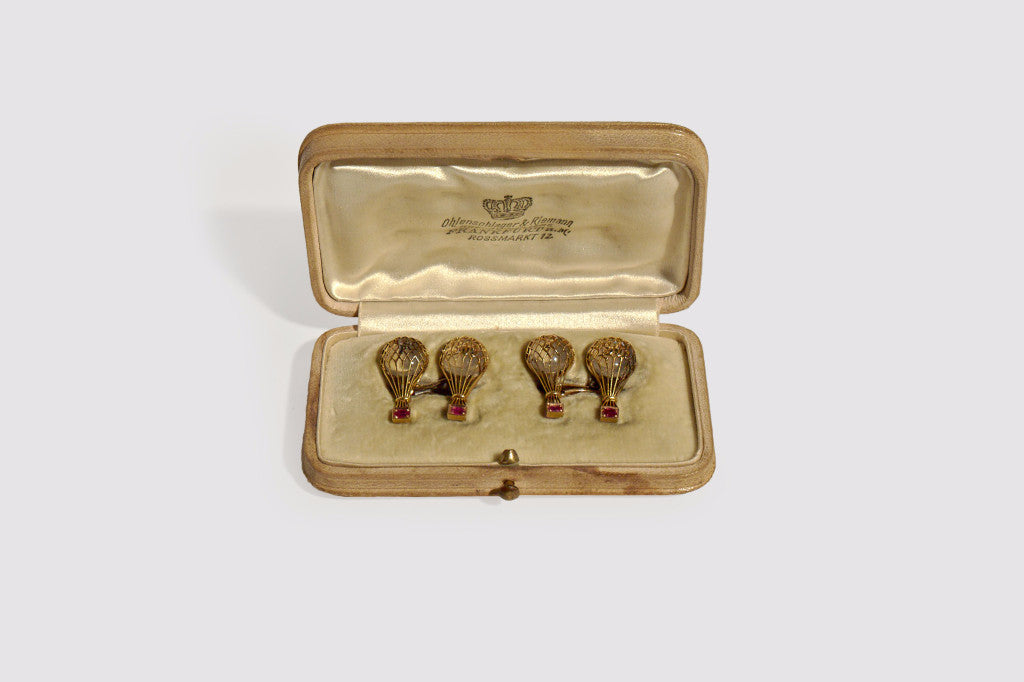 Hot Air Balloon Ruby & Moonstone Cufflinks