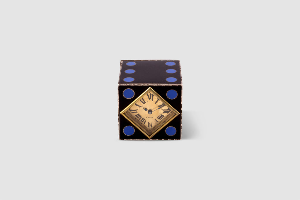 J. E. Caldwell Sterling Silver Enamel Die Clock