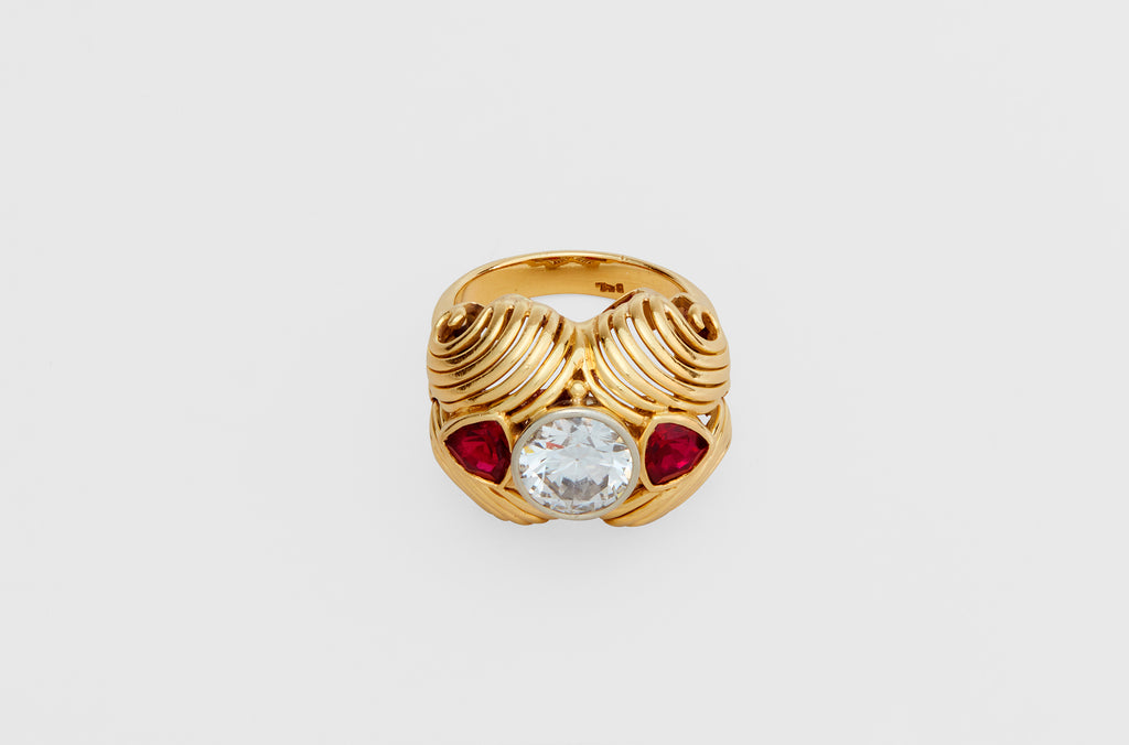 1940's Diamond & Ruby 18 Carat Ring