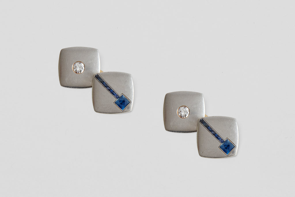 Art Deco Sapphire & Diamond Cufflinks