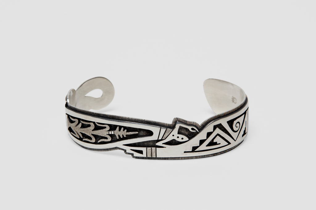 Hopi Sterling Overlay Cuff