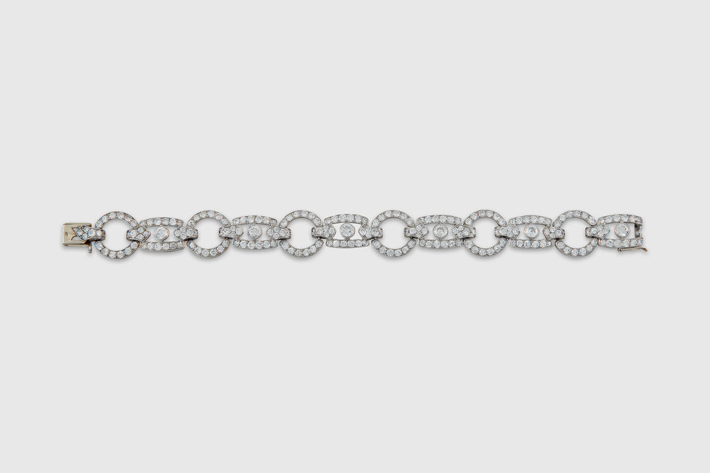 French Platinum Art Deco Diamond Bracelet