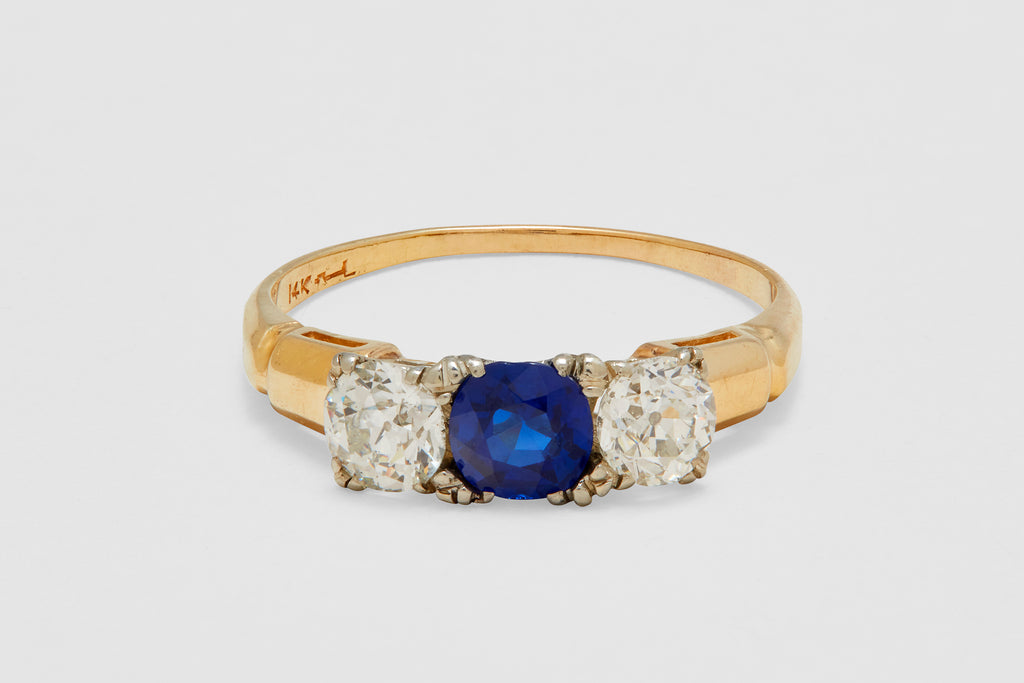 14K Sapphire & Diamond Ring