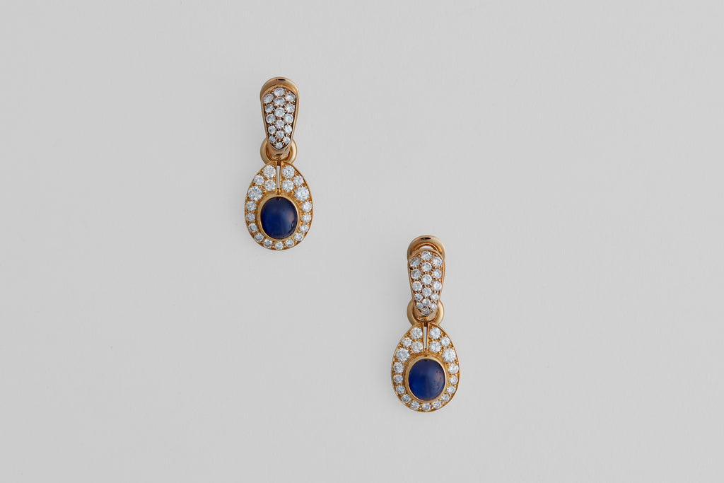 18 Carat Bulgari Sapphire & Diamond Earrings