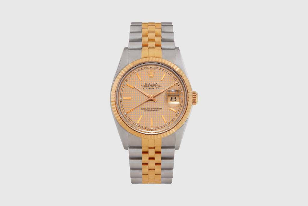 Rolex Two-Tone Oyster Perpetual Datejust Houndstooth Dial 1987