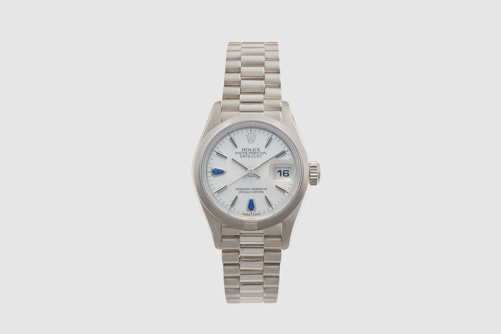 Rolex Platinum Oyster Perpetual Datejust Sapphire Dial 1999