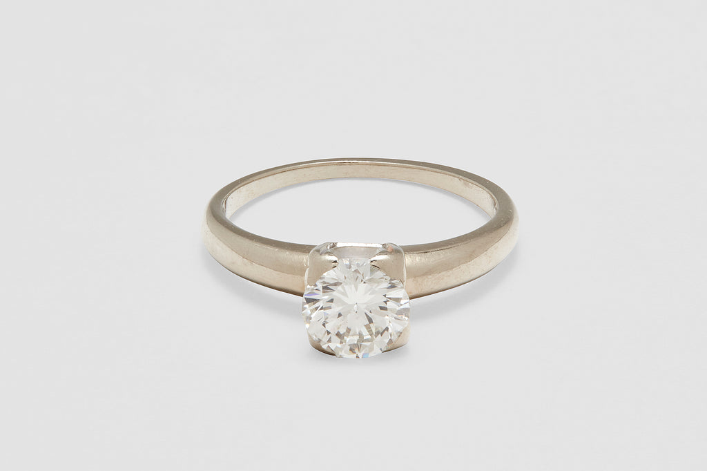 14k White Gold Solitaire Ring