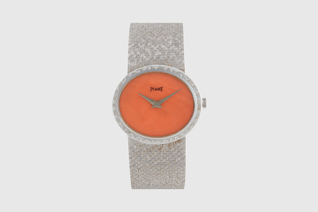18k White Gold Piaget with Coral Dial
