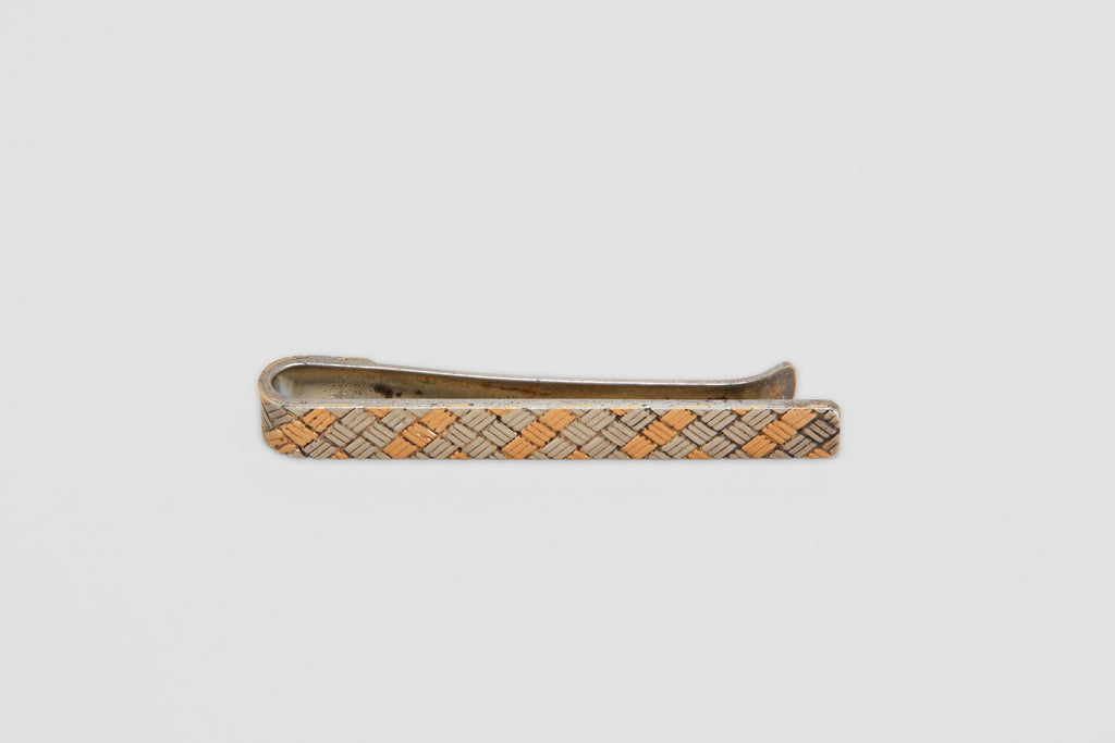 14 Carat & Sterling Tiffany Woven Tie Bar