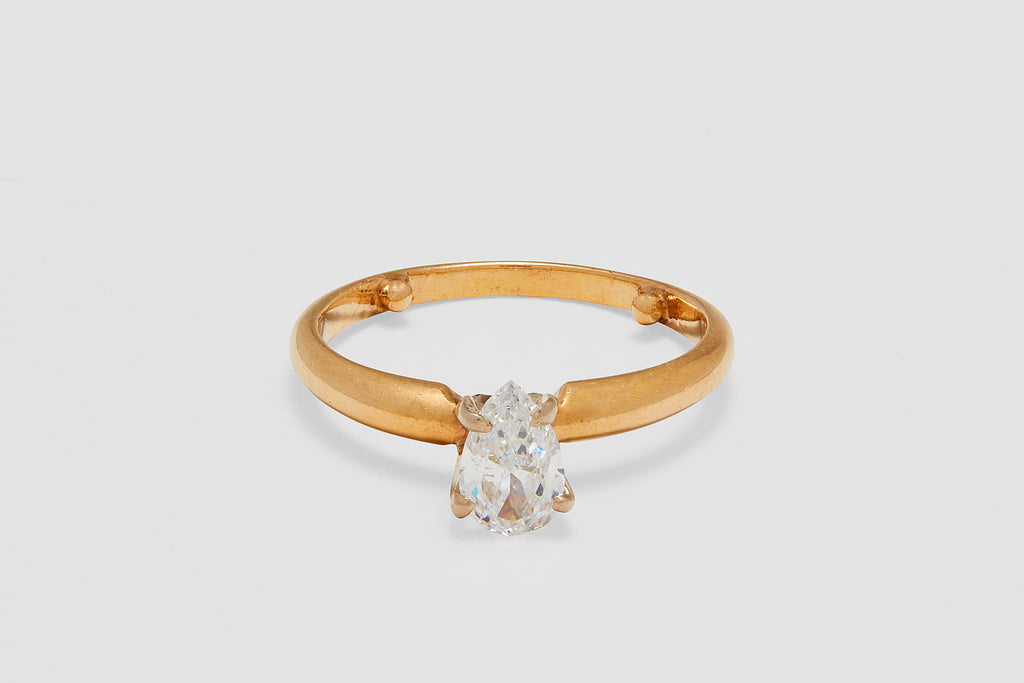 14k Gold Pear Shaped Diamond Ring