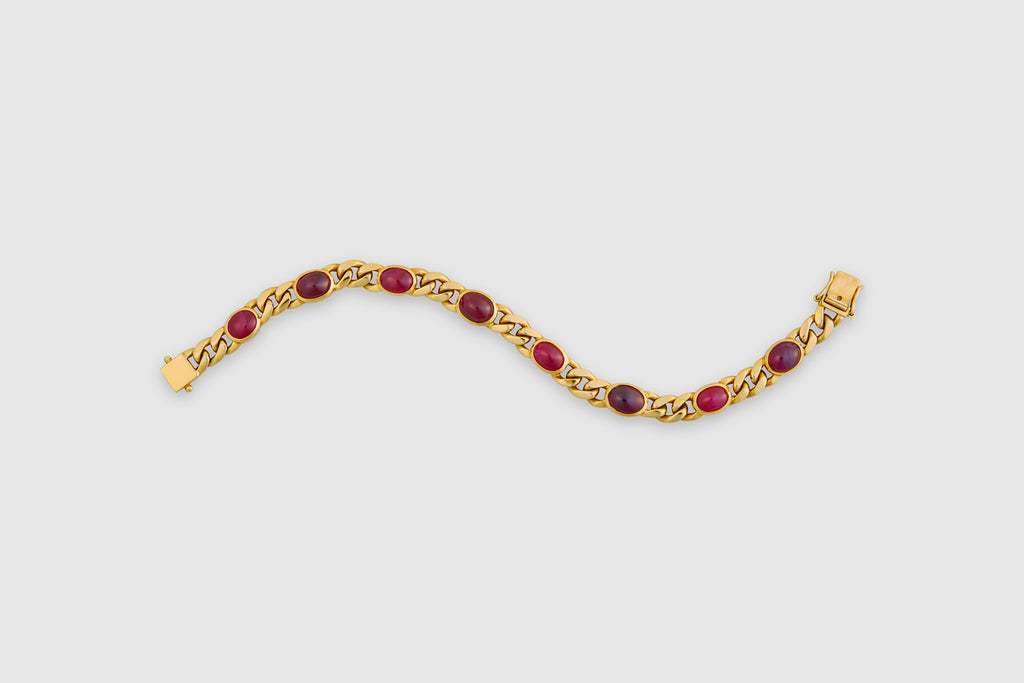 18k Ruby Curb Link Bracelet