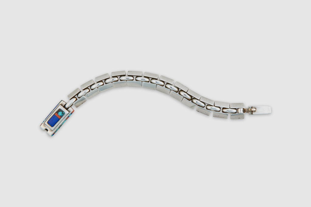 Sterling Multi Stone Inlay Bracelet