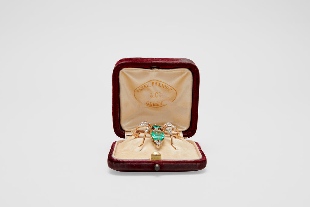 Gold Diamond & Emerald Bug Brooch Retailed by Patek Philippe