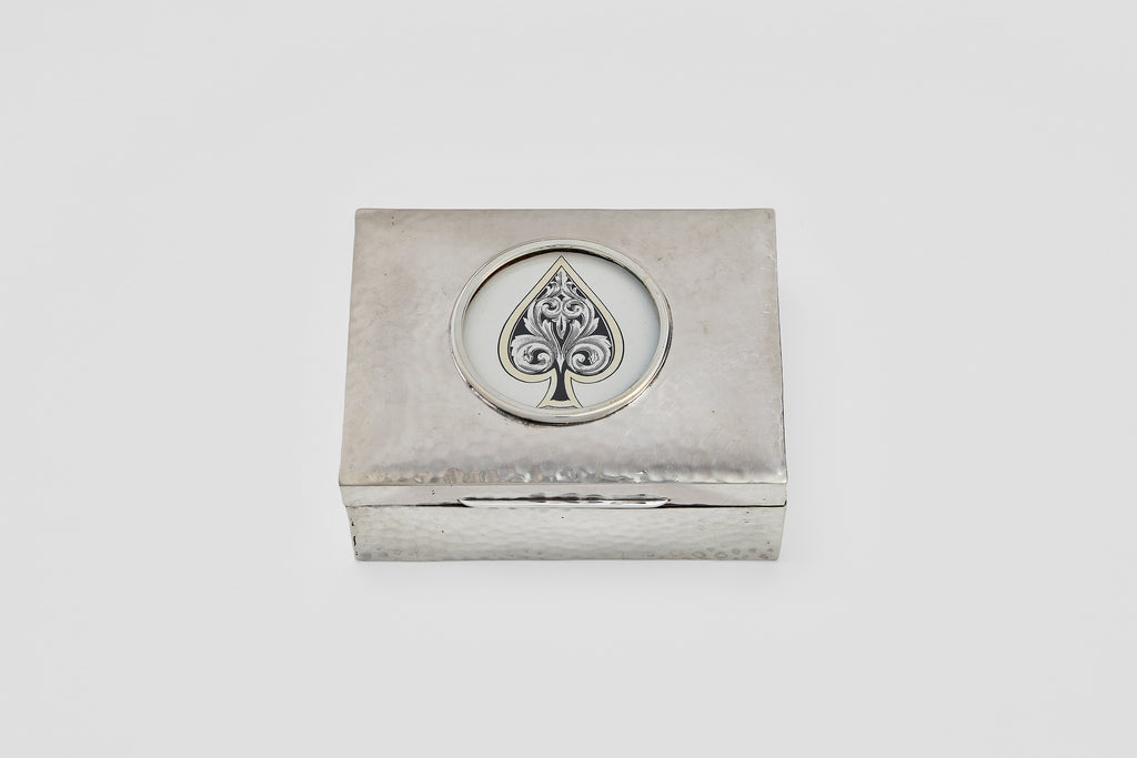 Sterling Silver Hand Hammered Playing Card Box
