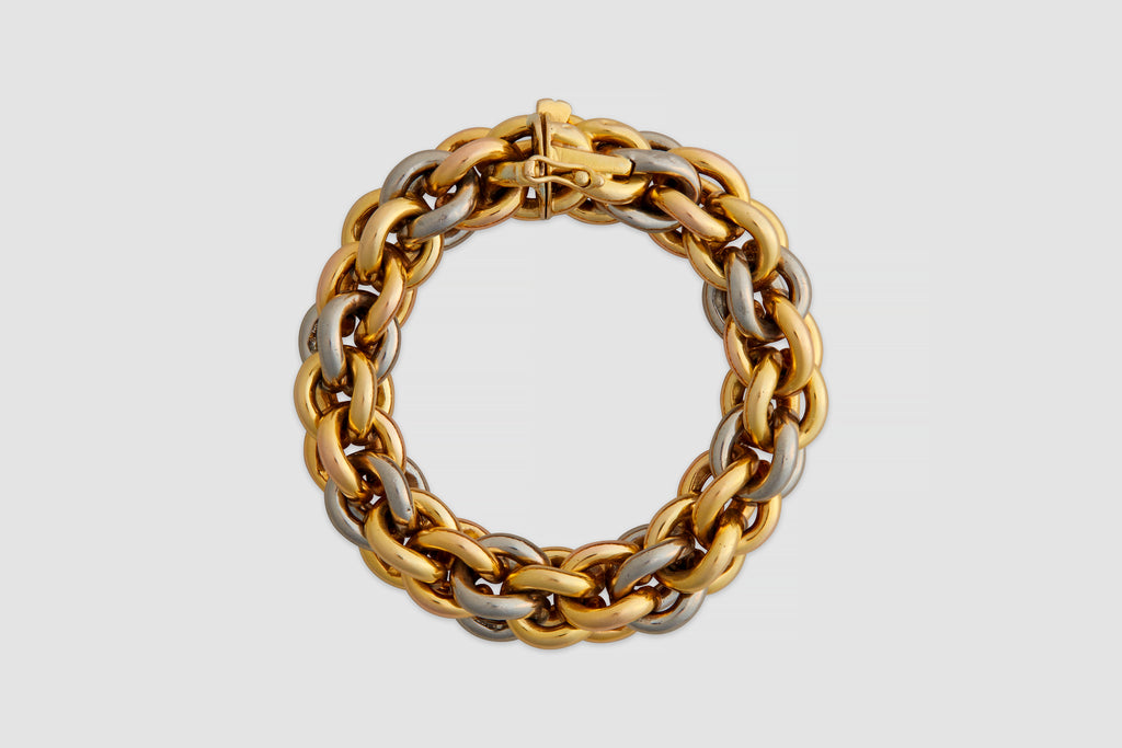 18 Carat Two Colour Gold Multi Link Bracelet