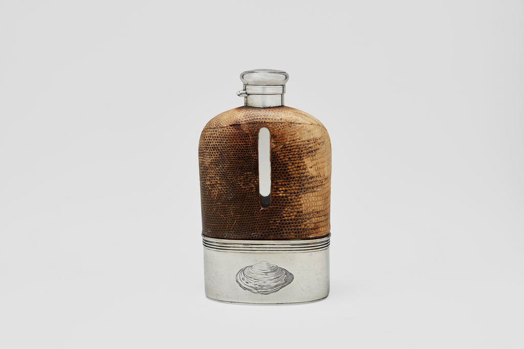 Large Snake Skin Sterling Silver Flask