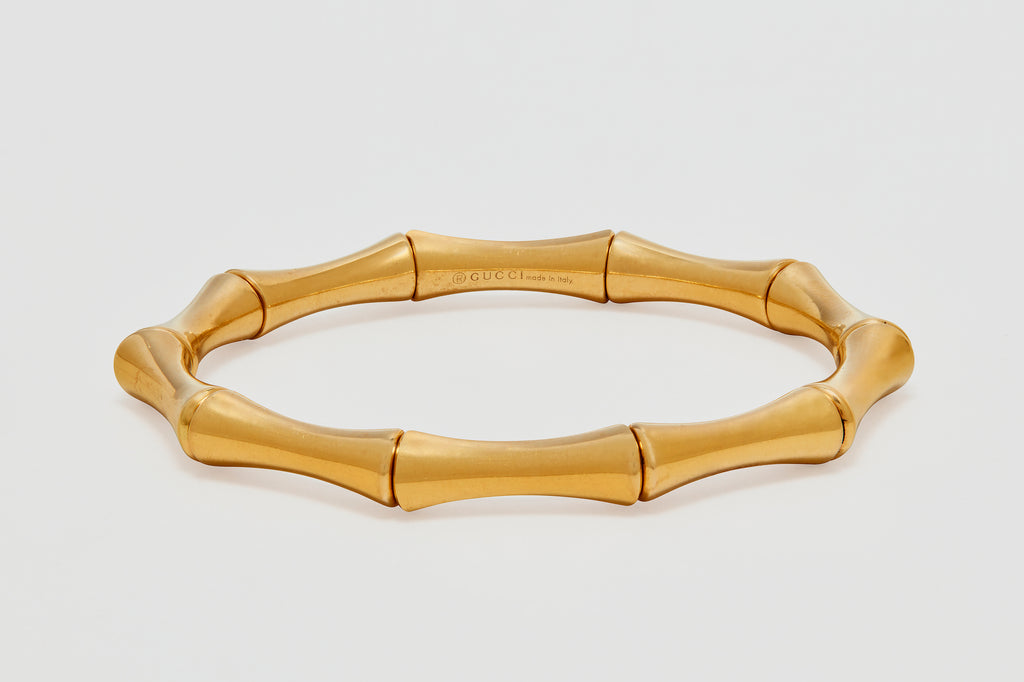 18 Carat Yellow Gold Gucci Bamboo Cuff
