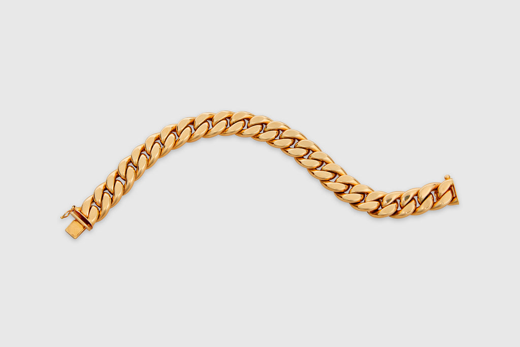 18 Carat Yellow Hollow Curb Bracelet
