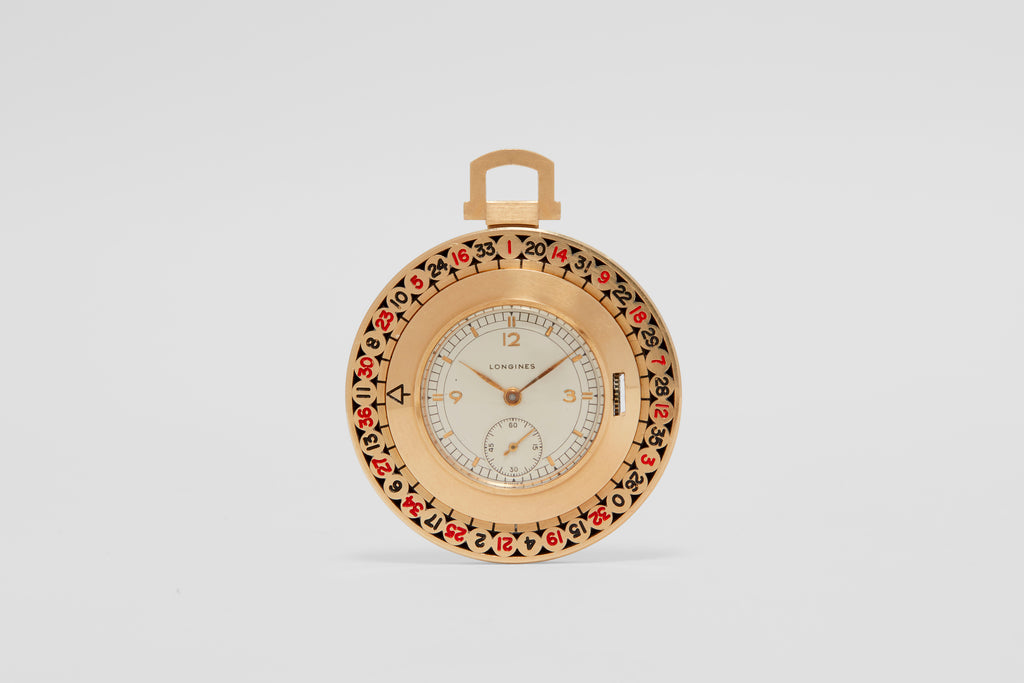 14 Carat Longines Roulette Pocket Watch