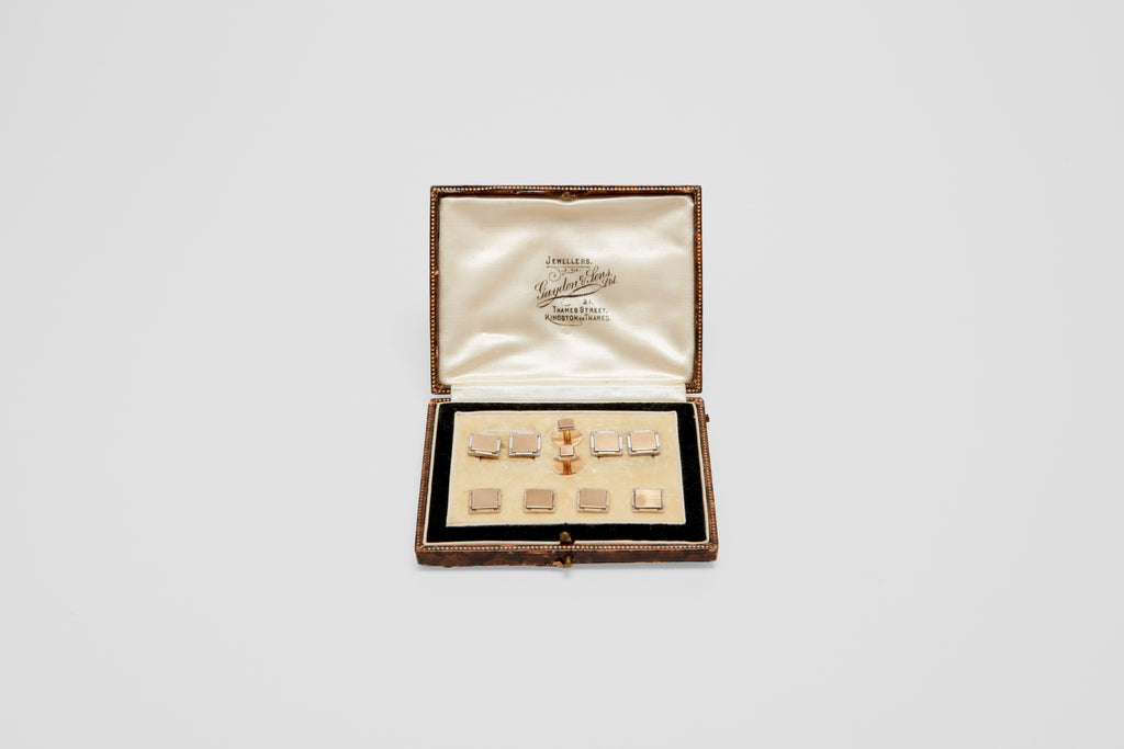 White & Yellow Gold Cufflinks & Dress Studs