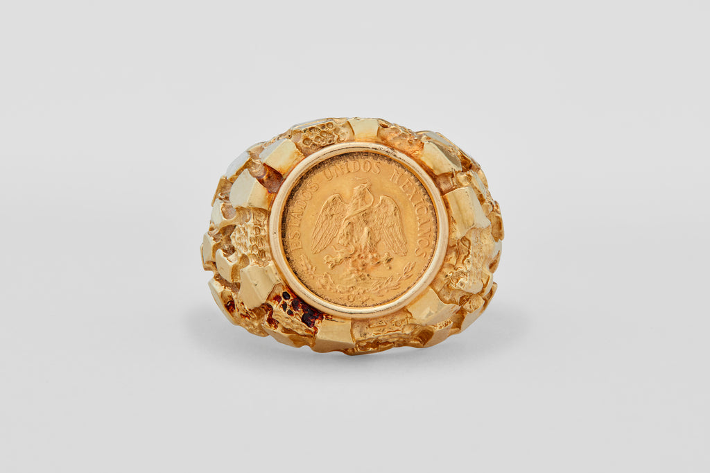 14 Carat Gold Coin Nugget Ring