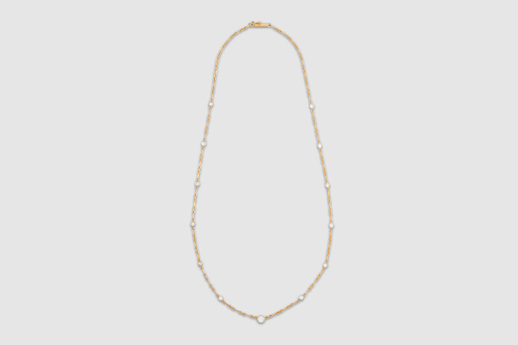 14k Yellow Gold Diamonds by the Yard Station Chain