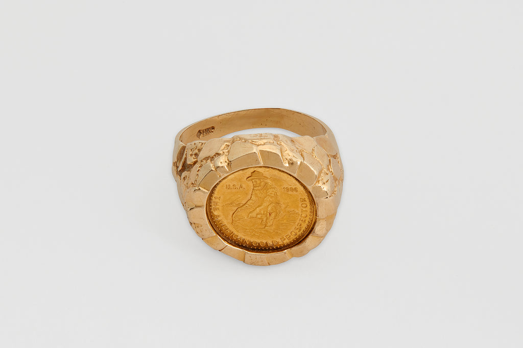 14 Carat Gold Coin Nugget Ring