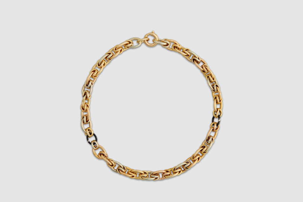 18k Byzantine Link Two Tone Bracelet