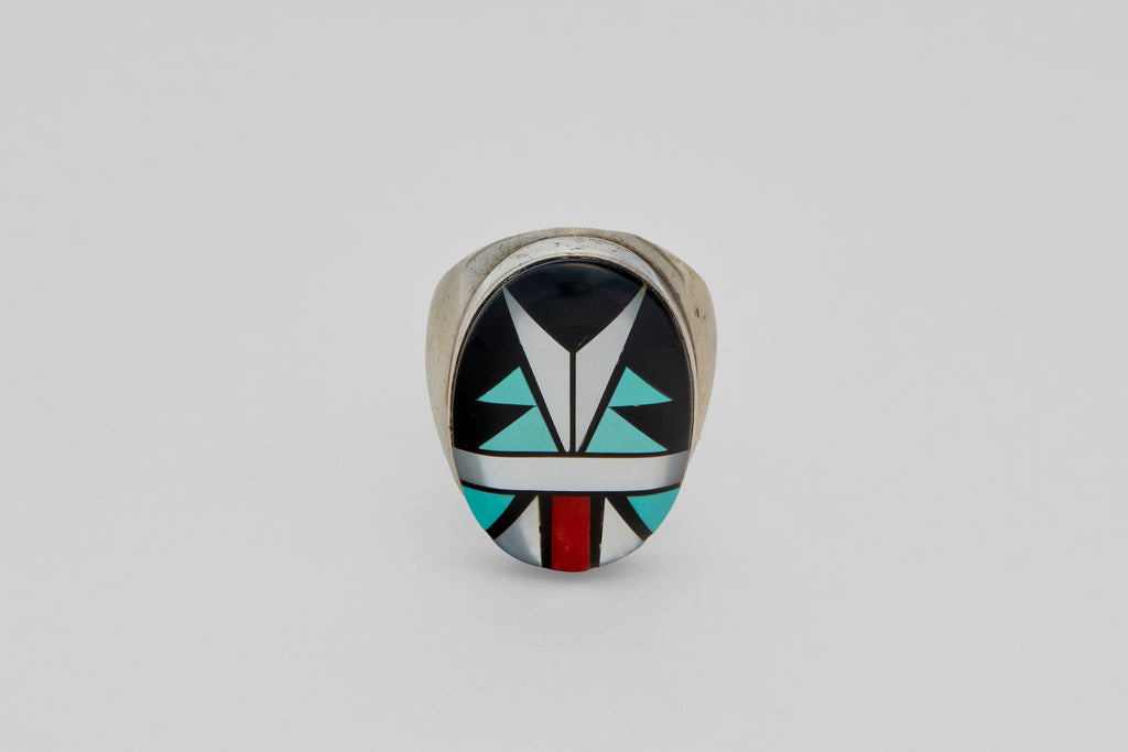 Oval Navajo Multi Stone Inlay Ring