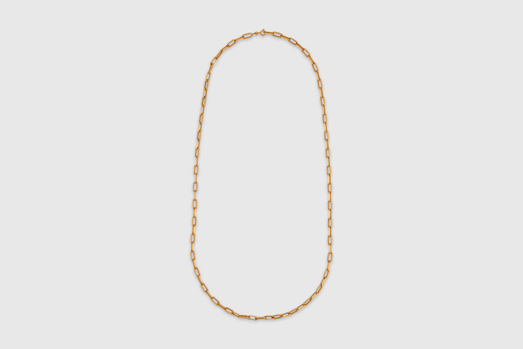 Eighteen Carat Long Paper Clip Link Chain