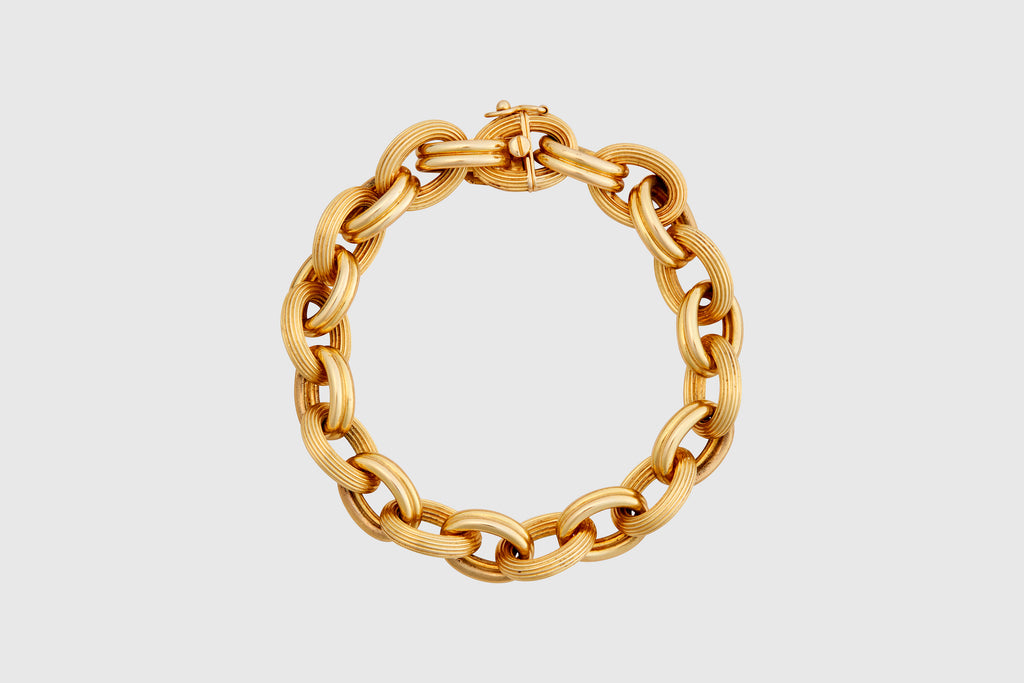 18K Tiffany Reeded Link Bracelet