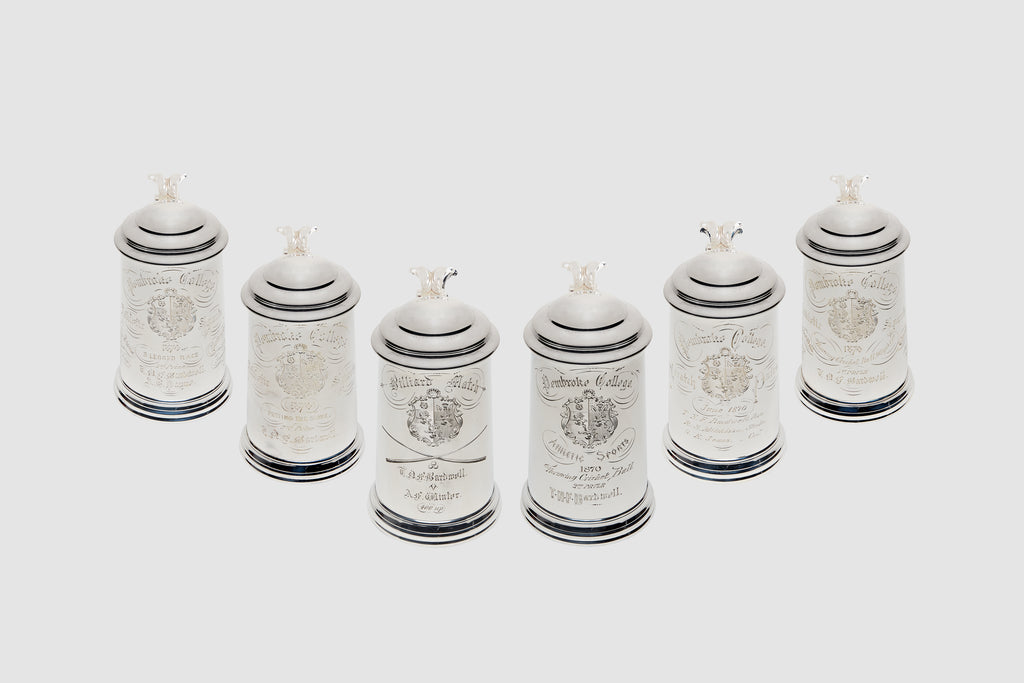 Set of Six Lidded Drinking Tankards