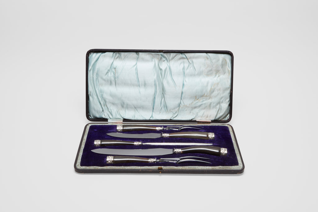 Horn & Silver Plate Carving Set