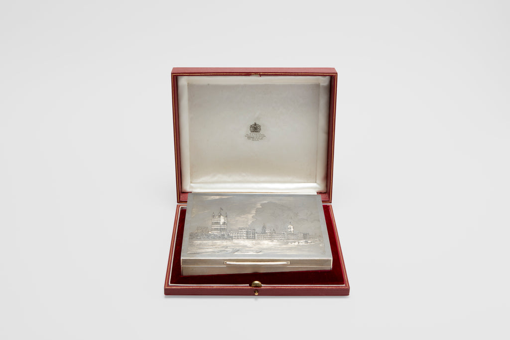 Asprey Sterling Silver Hand Engraved Cigar Box