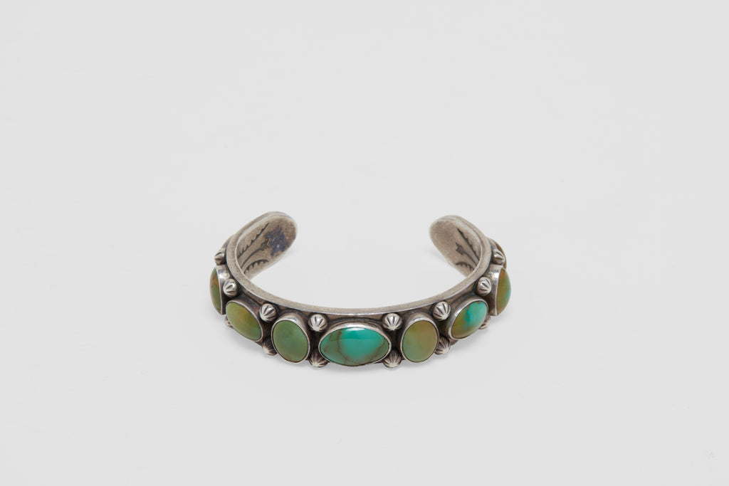 Heavy Silver Cuff with Turquoise