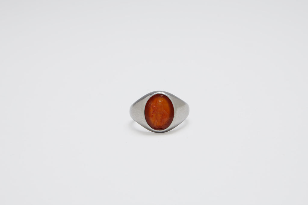 Platinum & Carnelian Signet Ring