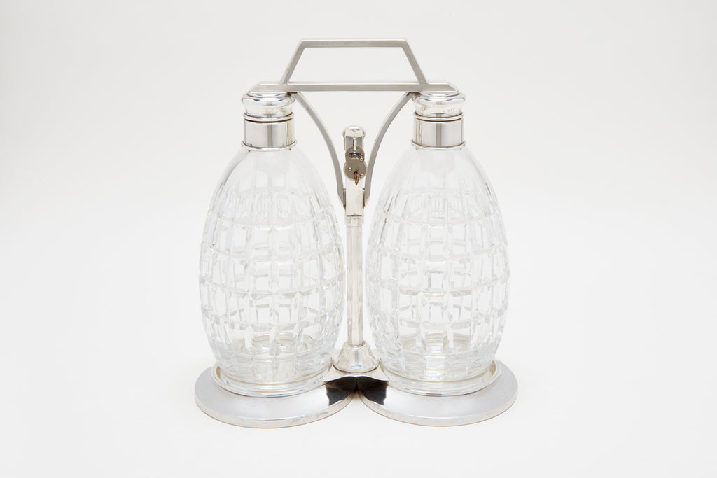 Pair of Decanters in Locking Case