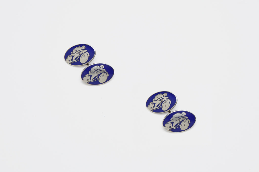 Enamel Motorbike Cufflinks