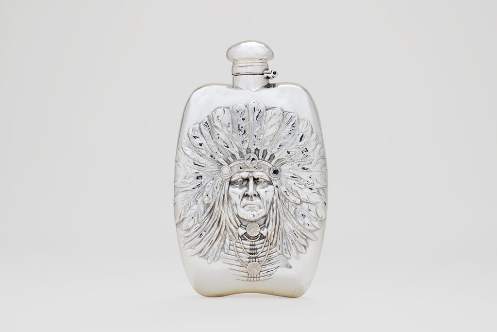 Native American Chief Drinking Flask